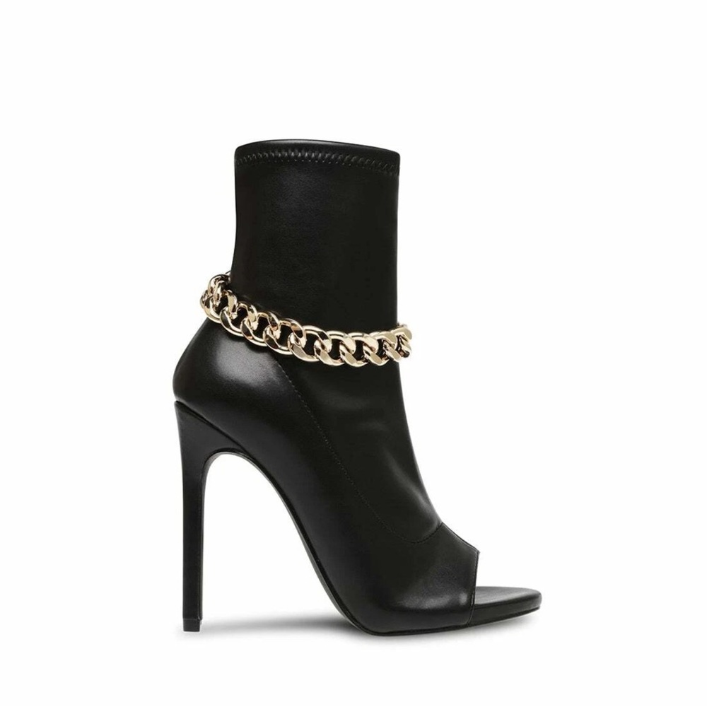 Steve Madden Elettra C open - toe bootie Black Gold Chain